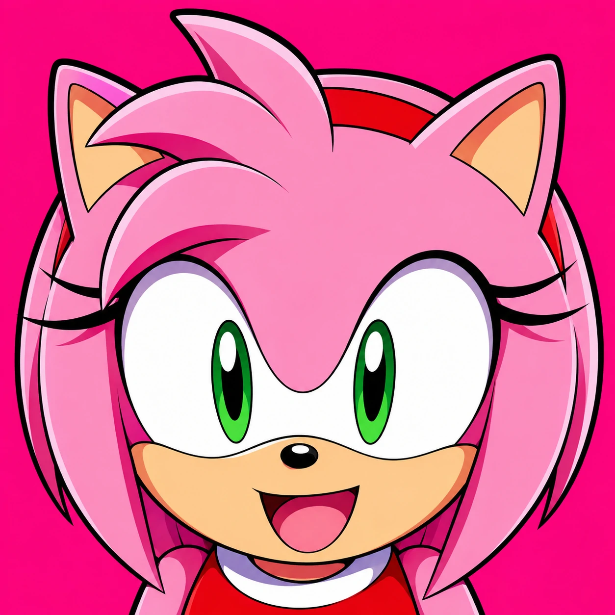 Amy Rose Discord PFP with high-contrast colors and a clean centered face crop