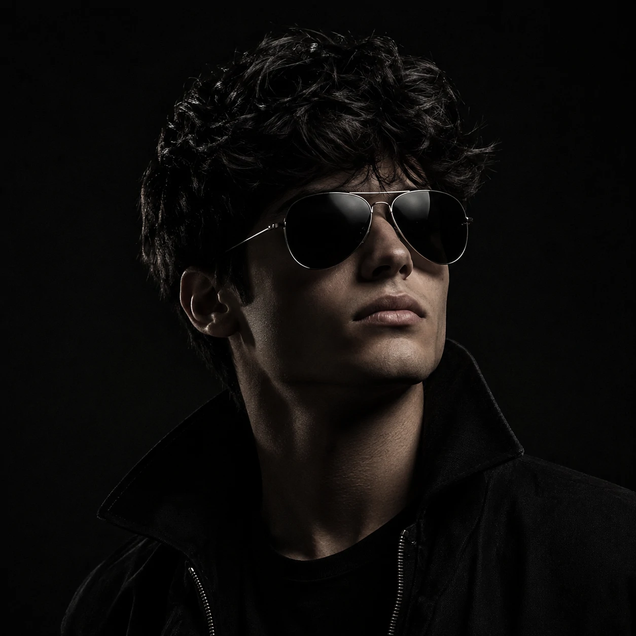 Black pfp boy wearing aviator shades and giving a confident square portrait pose.