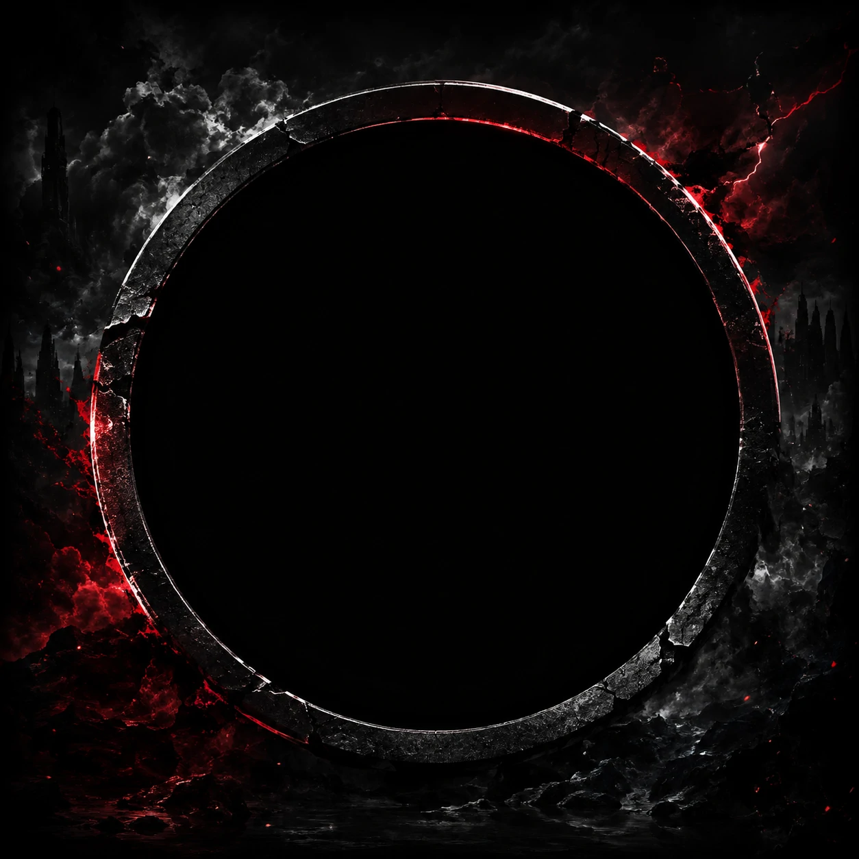 TikTok profile square black pfp framed in atmospheric dark tones, designed for thumbnails.