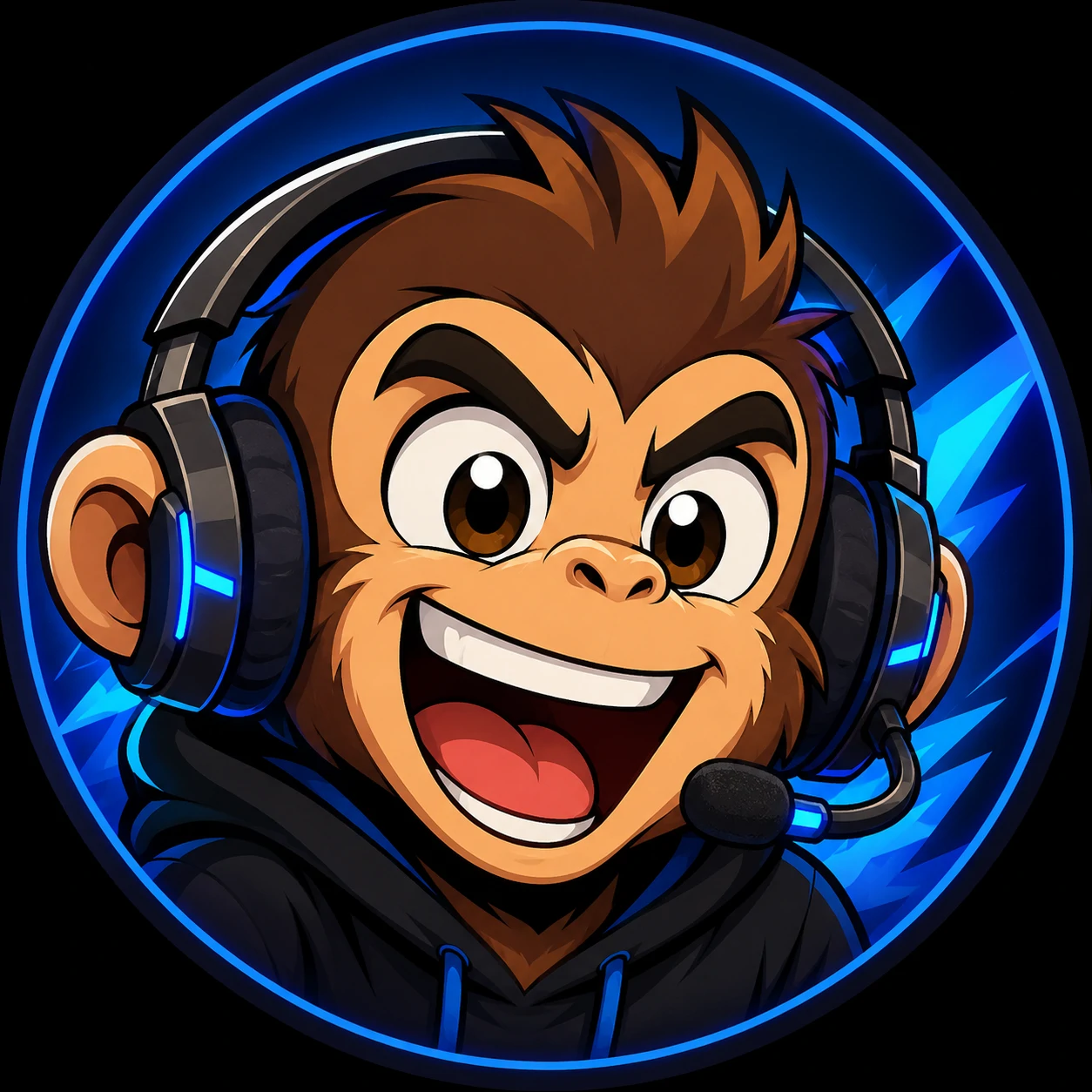 Cartoon monkey PFP in sticker style with simple cheerful face