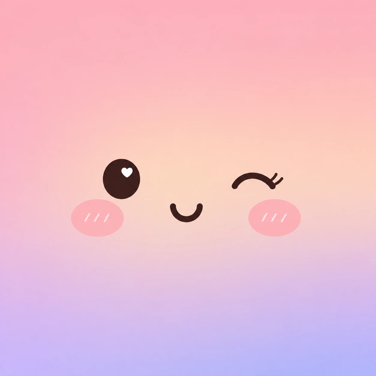 Minimalist cute aesthetic pfp with pastel gradient background and simple cartoon face