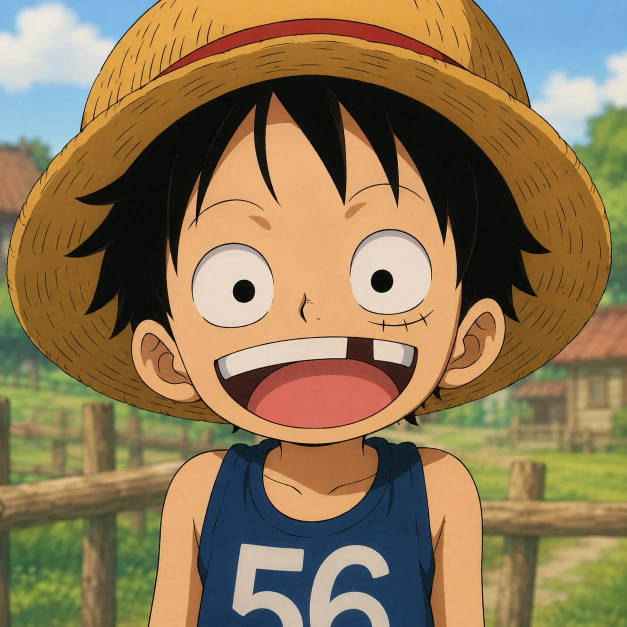 Cute baby Luffy PFP from his childhood flashback scenes