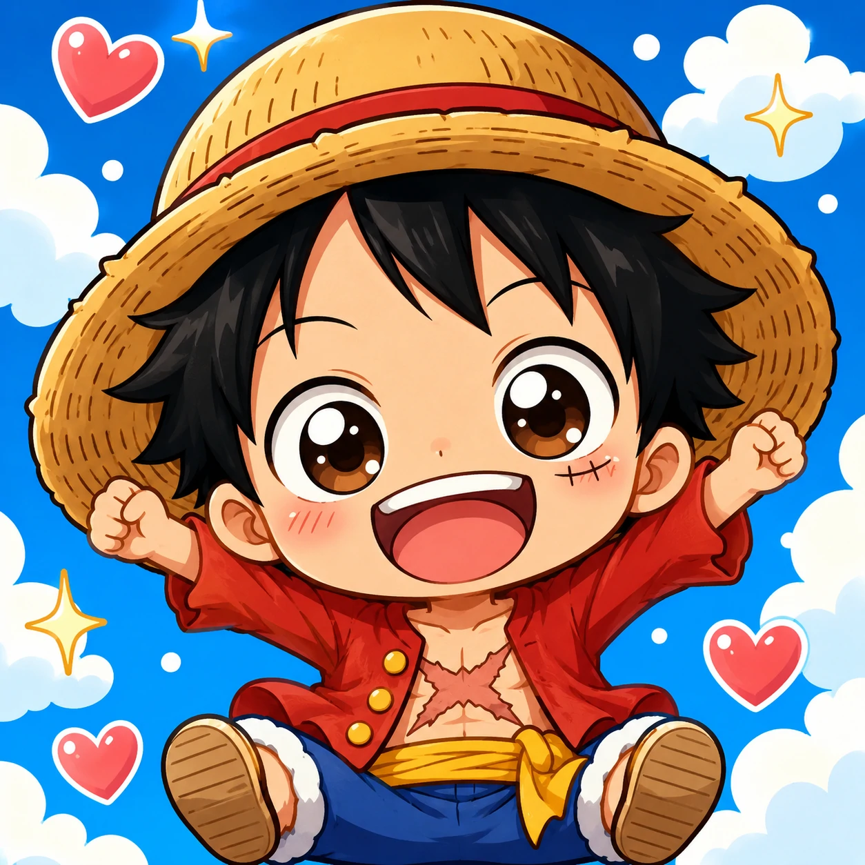 Cute Luffy PFP with his classic wide innocent smile