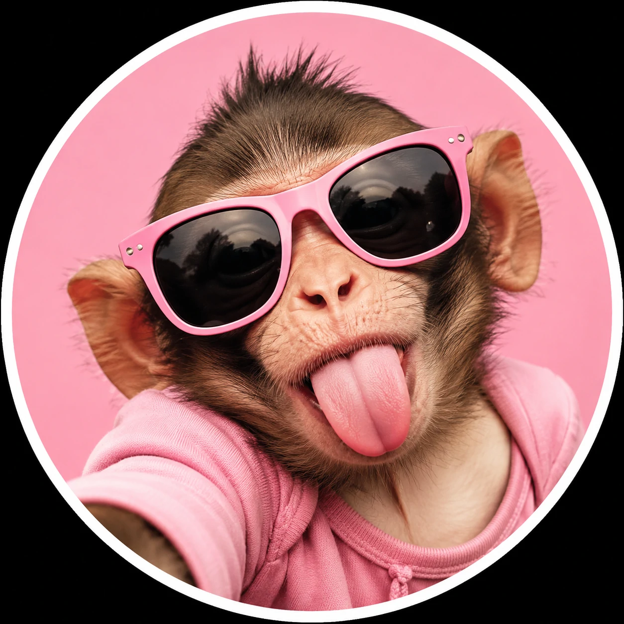 Funny monkey PFP sticking tongue out with goofy playful expression