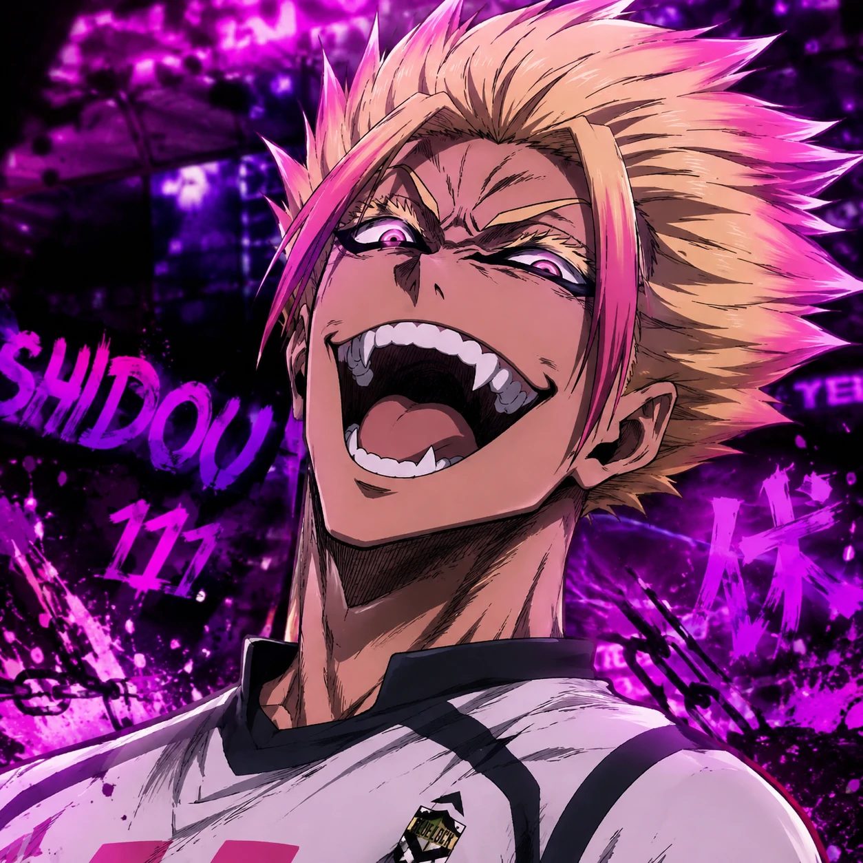 Funny Shidou reaction PFP with wide manic laughing expression
