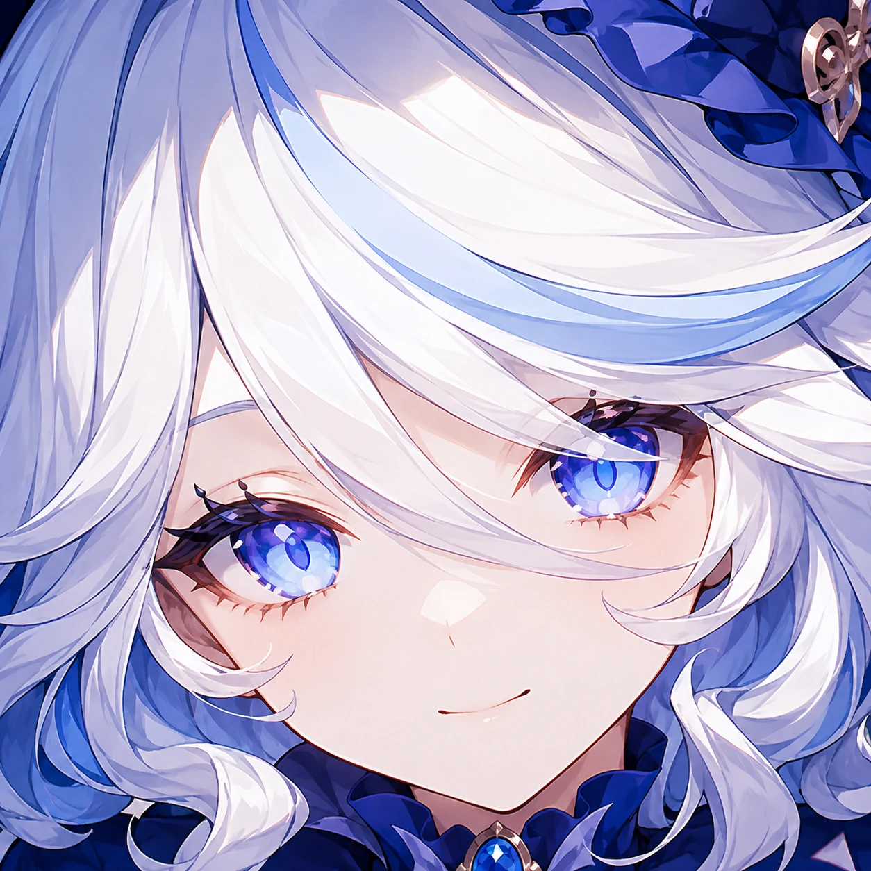 Furina Discord PFP circle-cropped tightly around her face for small avatars