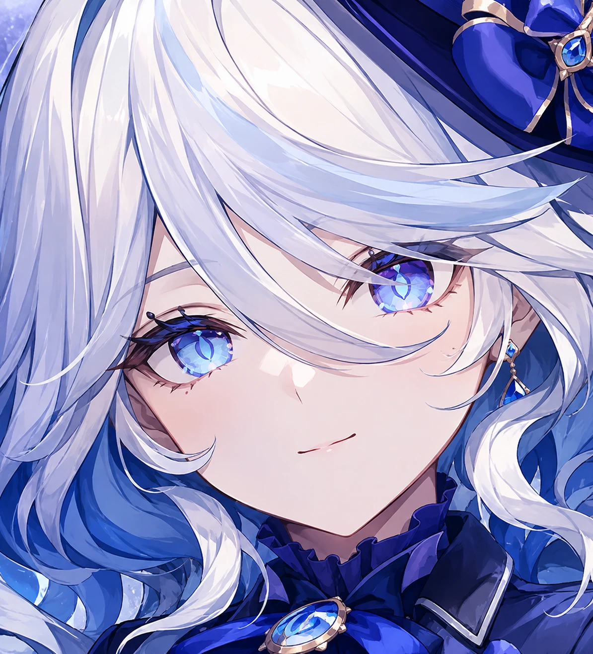 4K HD Furina PFP close-up portrait with detailed eye highlights