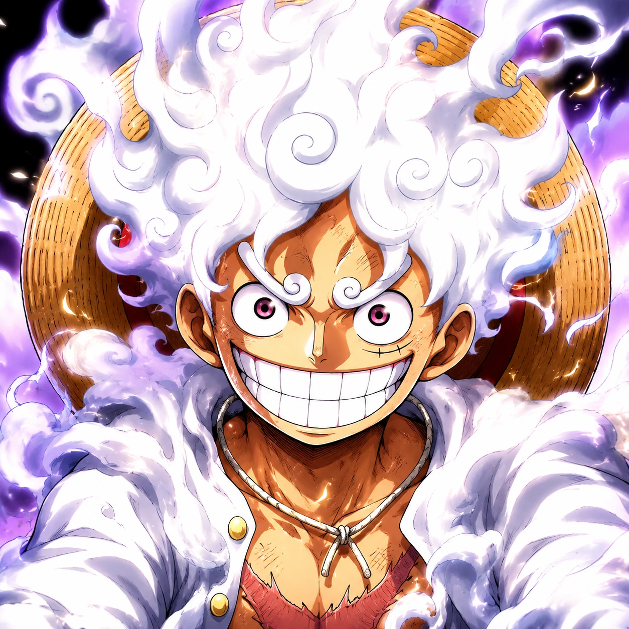 Gear Five Luffy Discord PFP sized and cropped for round avatars