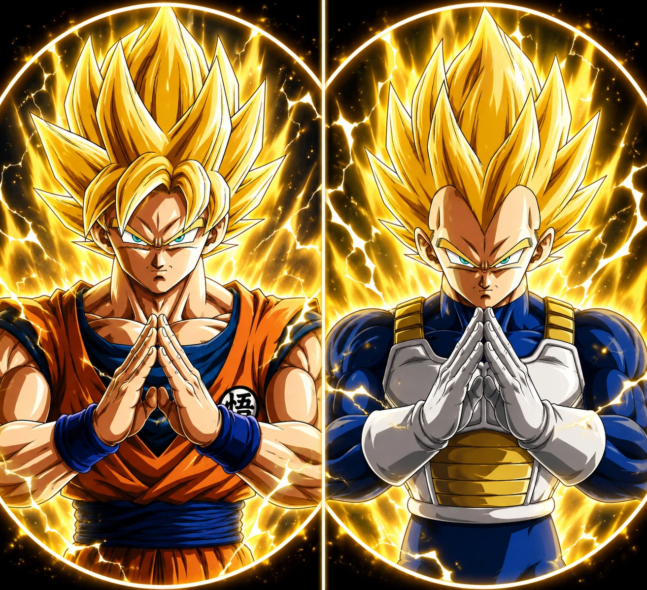 Matching Goku and Vegeta Super Saiyan profile picture duo.