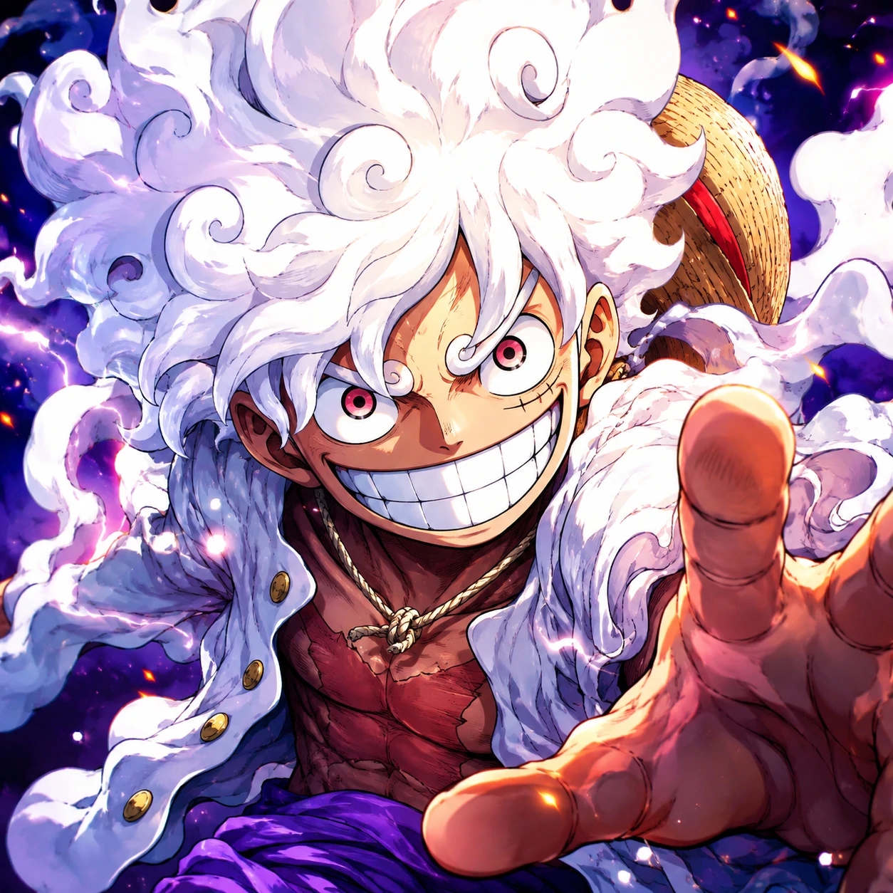 Luffy Gear 5 PFP in crisp HD 4K quality with vivid colors