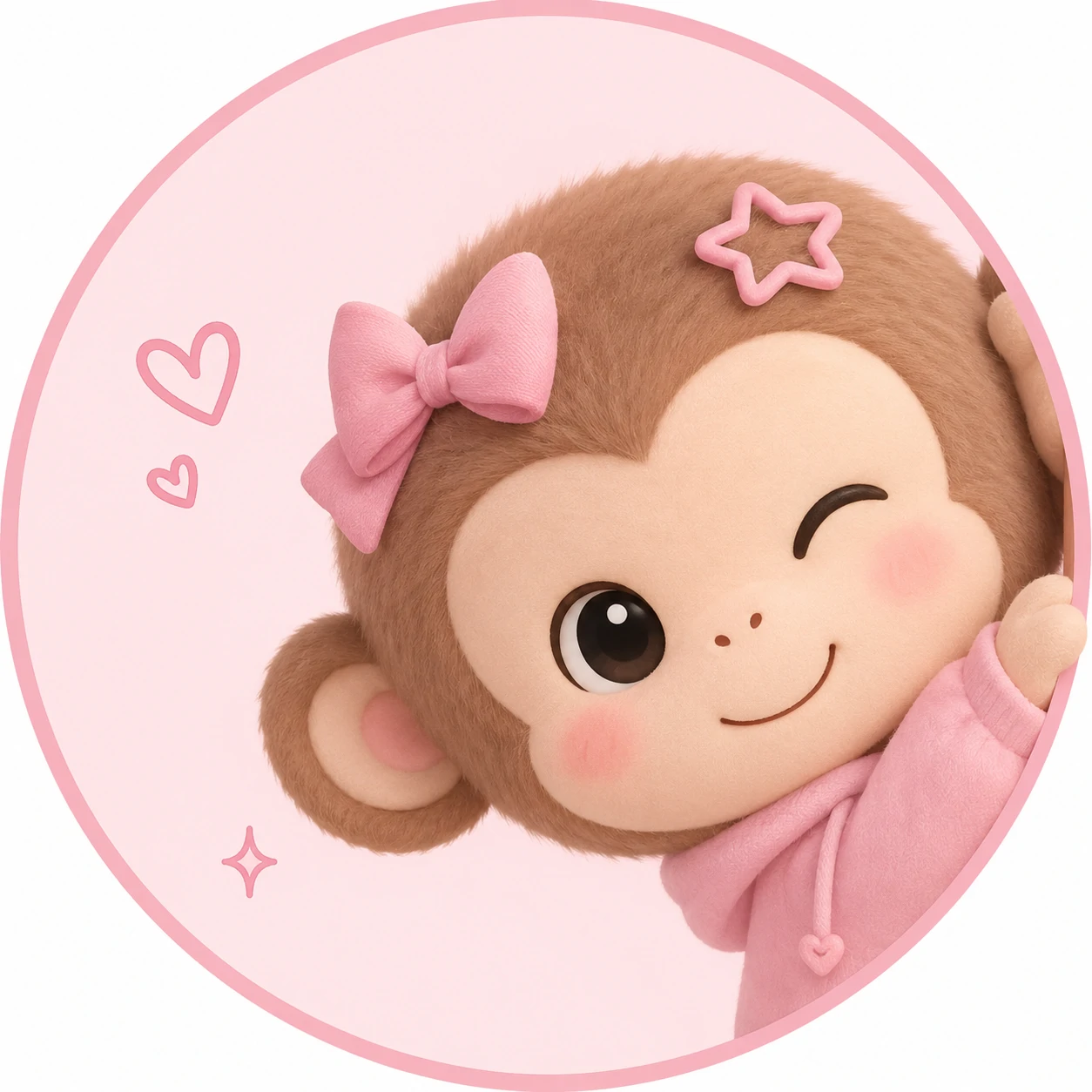 Matching monkey PFP pastel bestie version with blue accessories