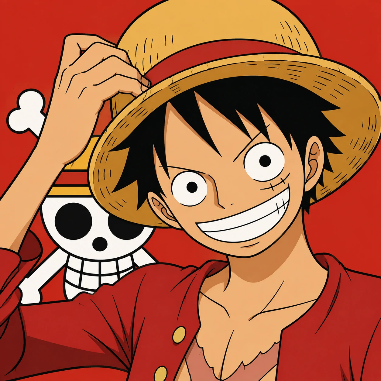 One Piece Luffy Discord avatar with clean vector-style art
