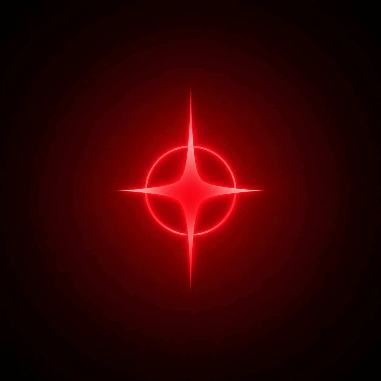 Minimal red aesthetic PFP with scarlet glow gradient and centered graphic subject