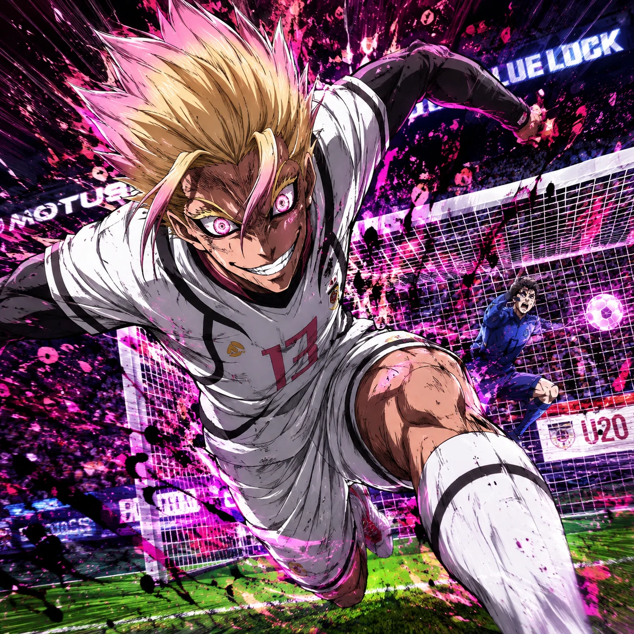 Shidou 4K PFP from his Blue Lock goal scene with explosive framing