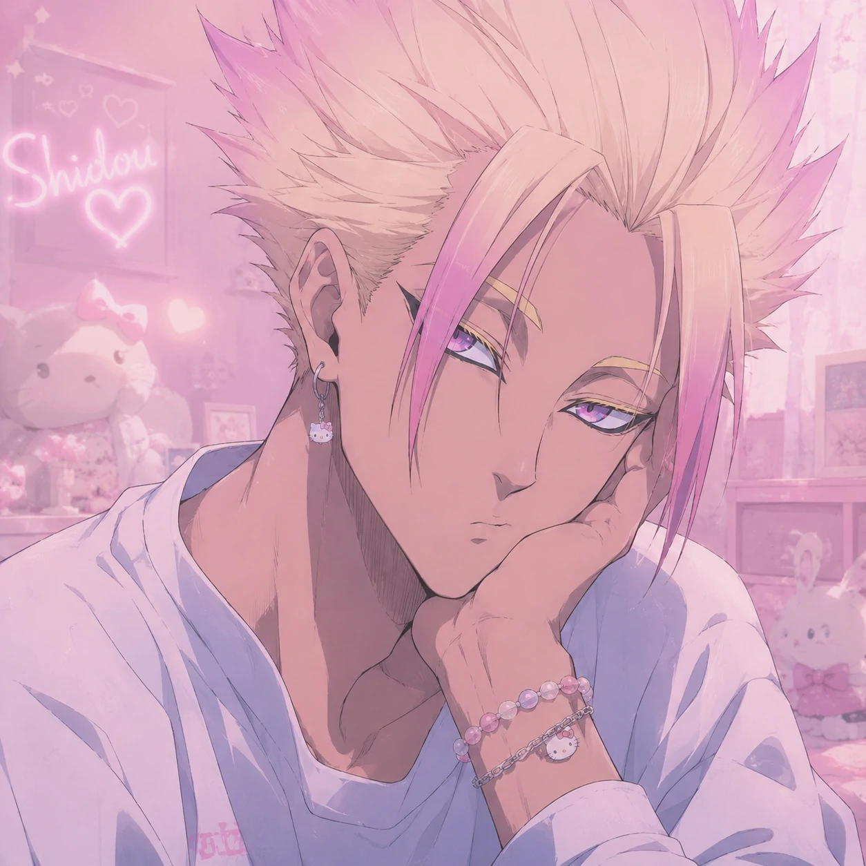 Soft aesthetic Shidou icon edit with pastel overlay and gentle tones