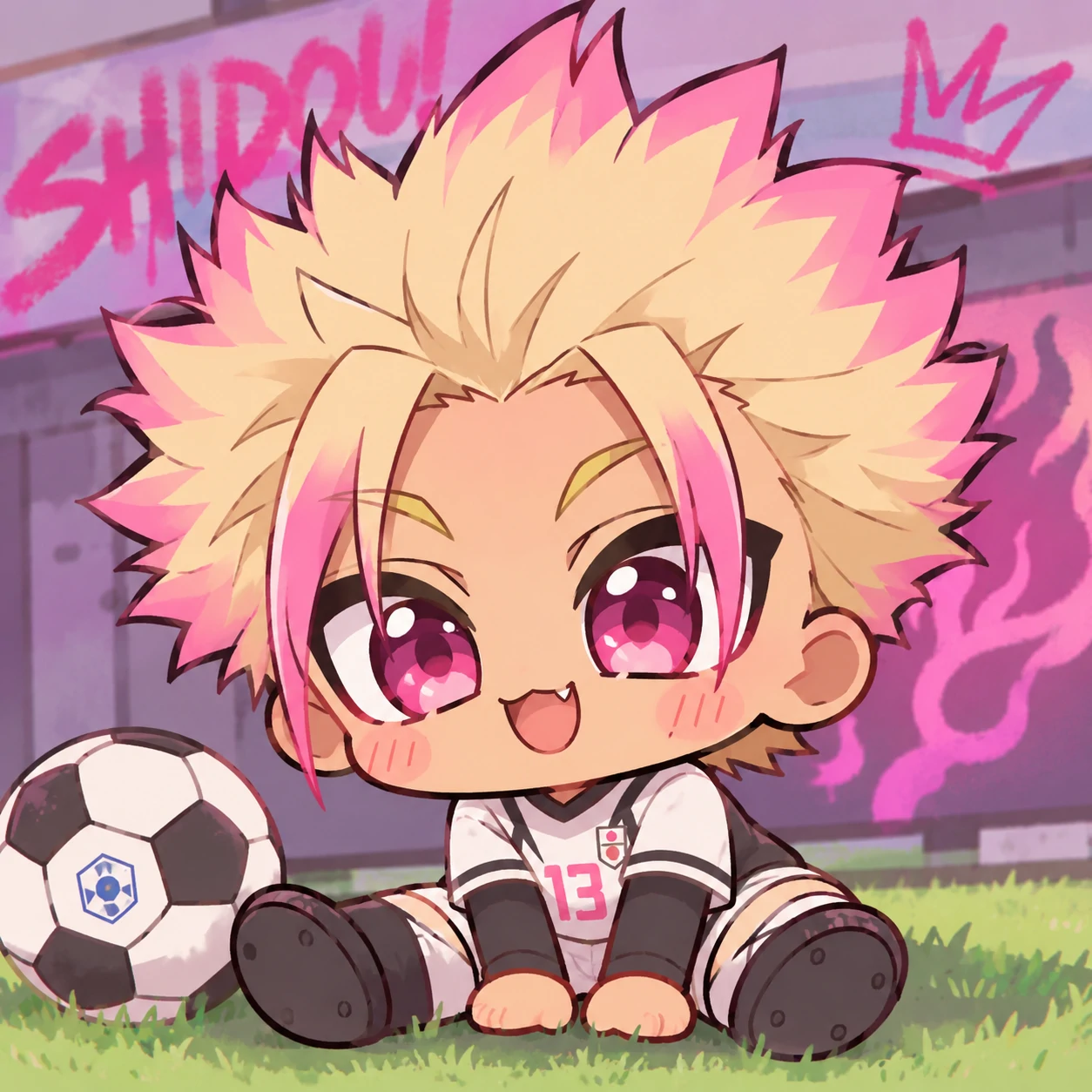 Chibi style cute Shidou PFP with big eyes and tiny proportions