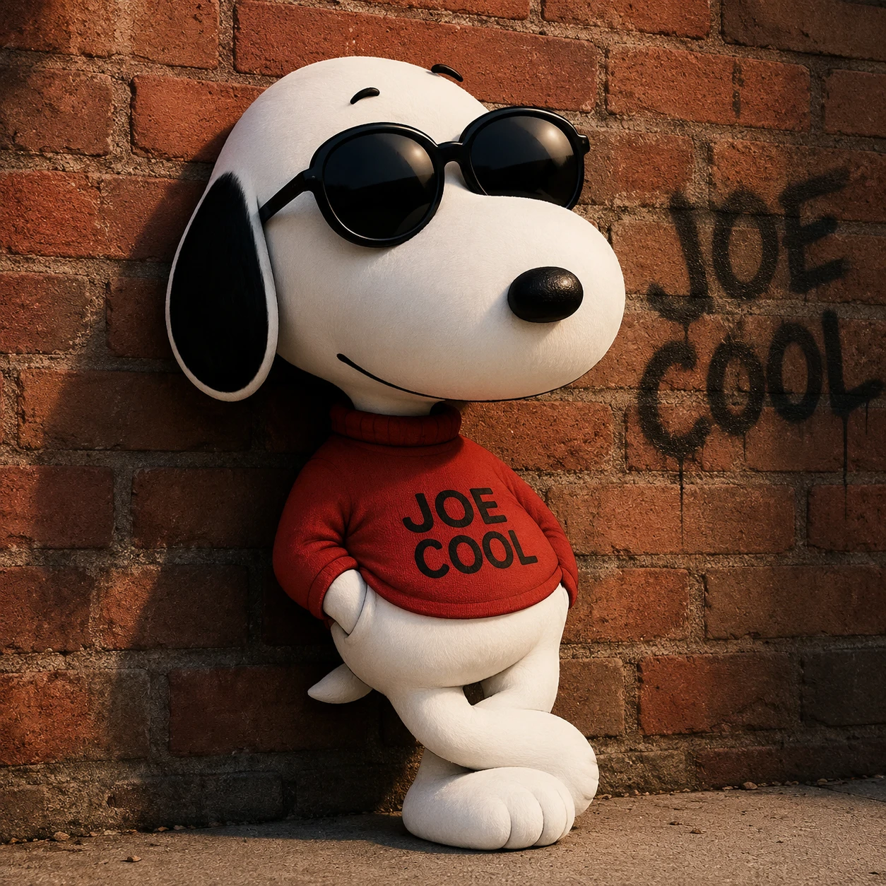Snoopy with glasses PFP as Joe Cool leaning casually in dark sunglasses