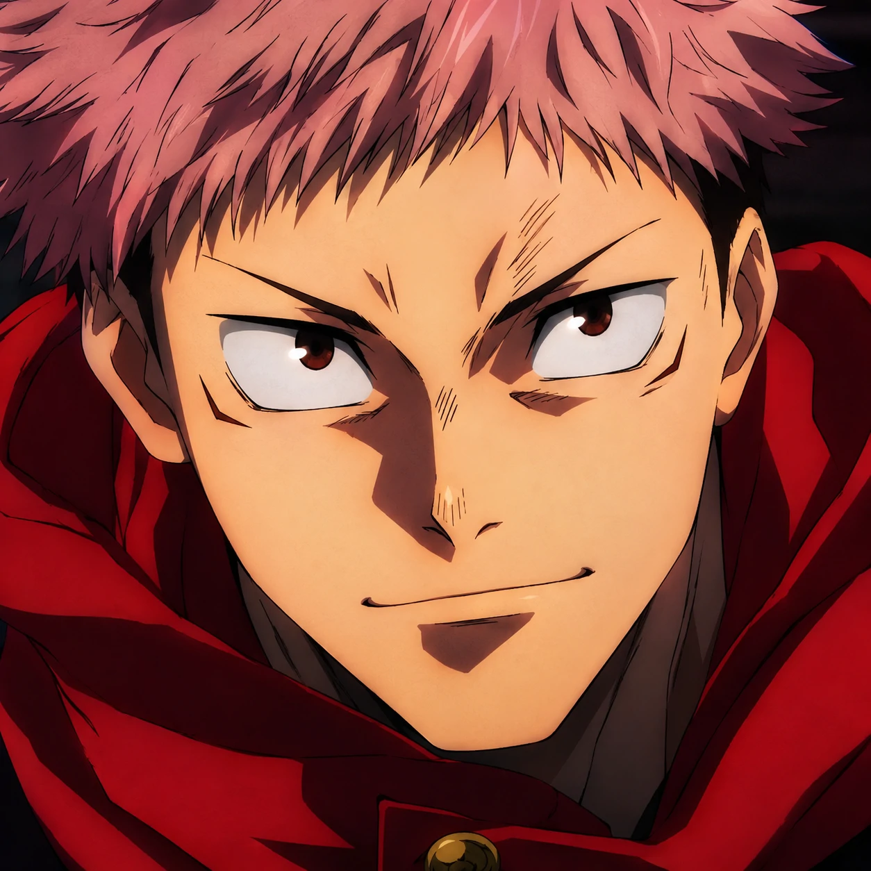 Yuji Itadori HD portrait PFP with close-up framing and detailed shading