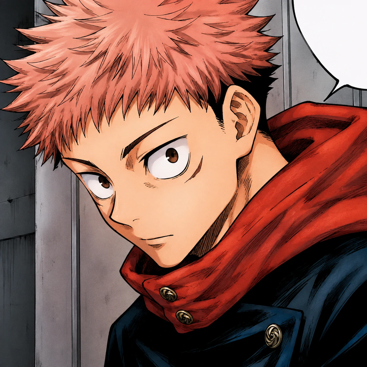 Yuji Itadori manga expression avatar showing shock and emotional intensity