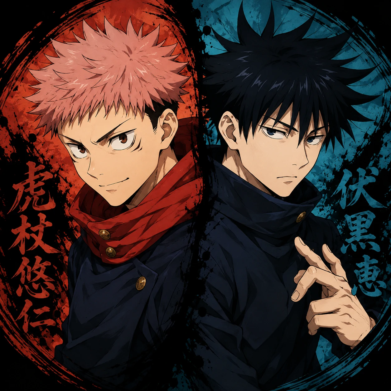 Yuji and Megumi Fushiguro matching icon set with JJK duo energy