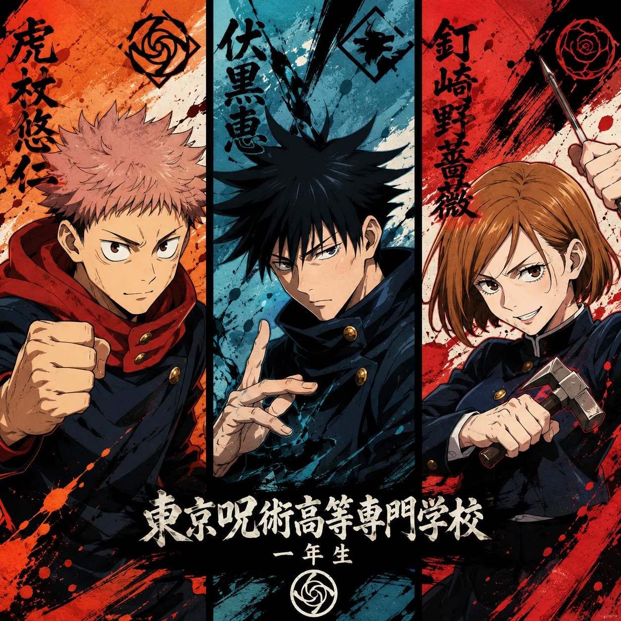 Yuji Megumi Nobara trio matching PFP with first-year Jujutsu High balance