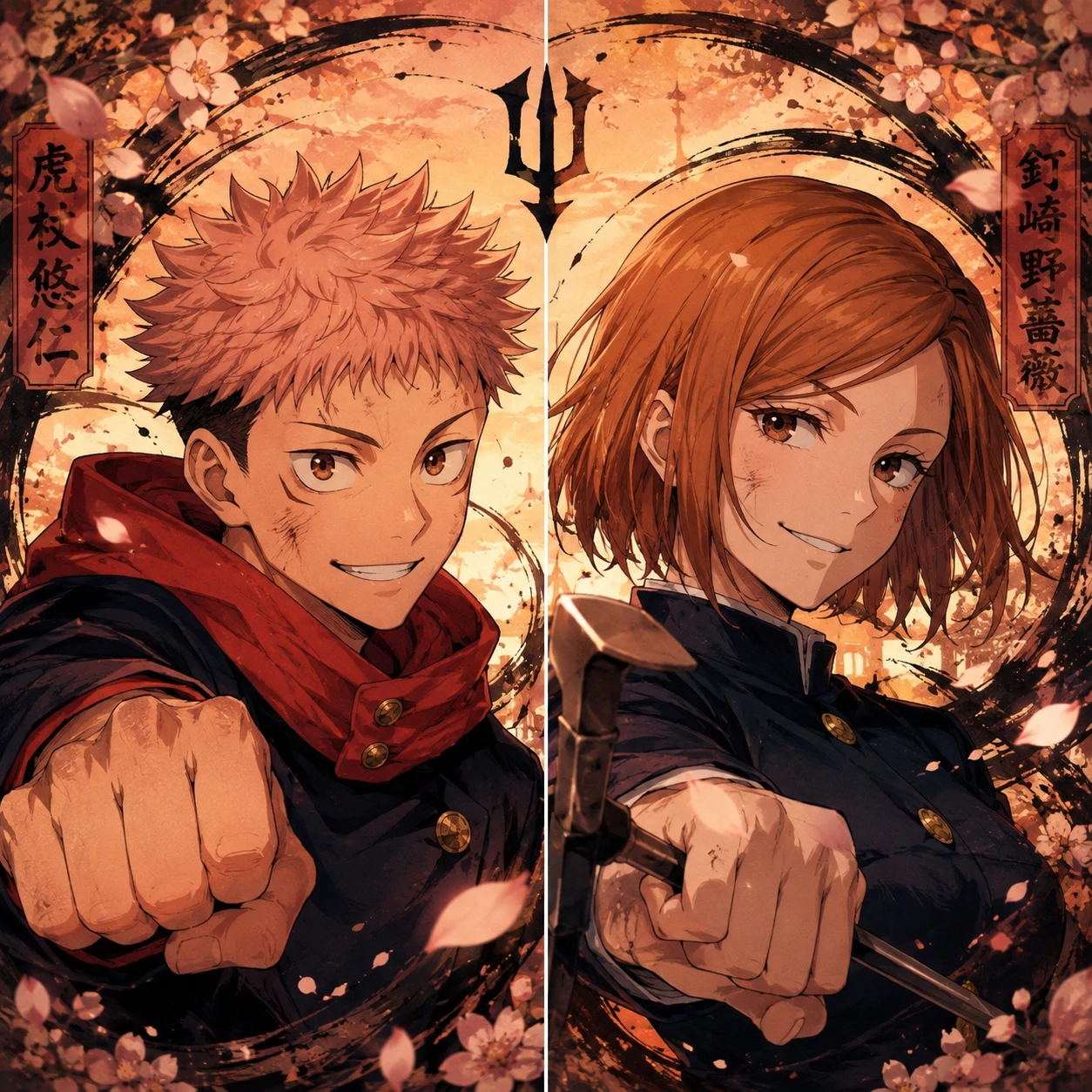 Yuji and Nobara Kugisaki matching avatar with trio warmth and balance