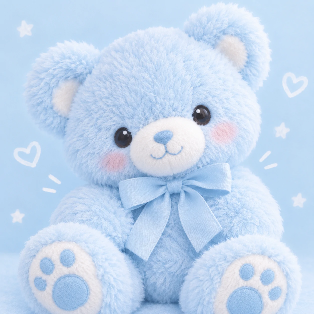 Baby blue PFP featuring a cute plush teddy bear on a soft pastel background