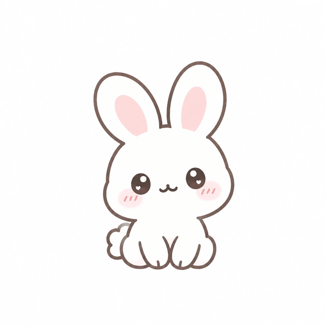 Cute white PFP with a kawaii bunny doodle on a plain white background