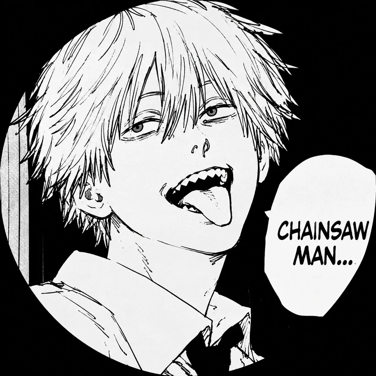 Denji manga PFP taken from an original Tatsuki Fujimoto Chainsaw Man panel