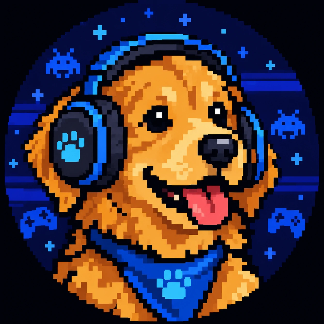 Retro pixel art dog PFP designed for Discord gaming profiles