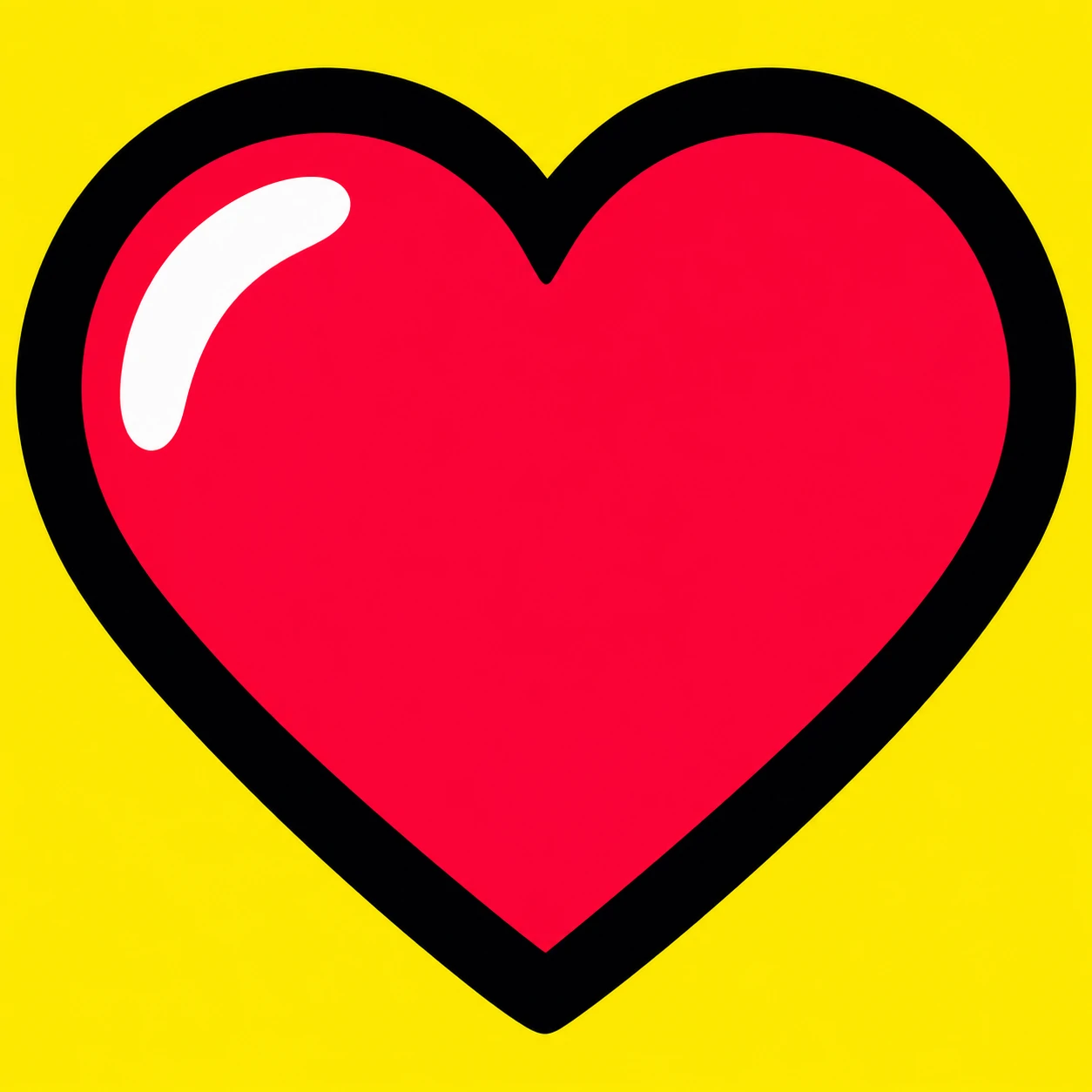 Bold simple heart pfp for TikTok with thick outlines and high contrast colors