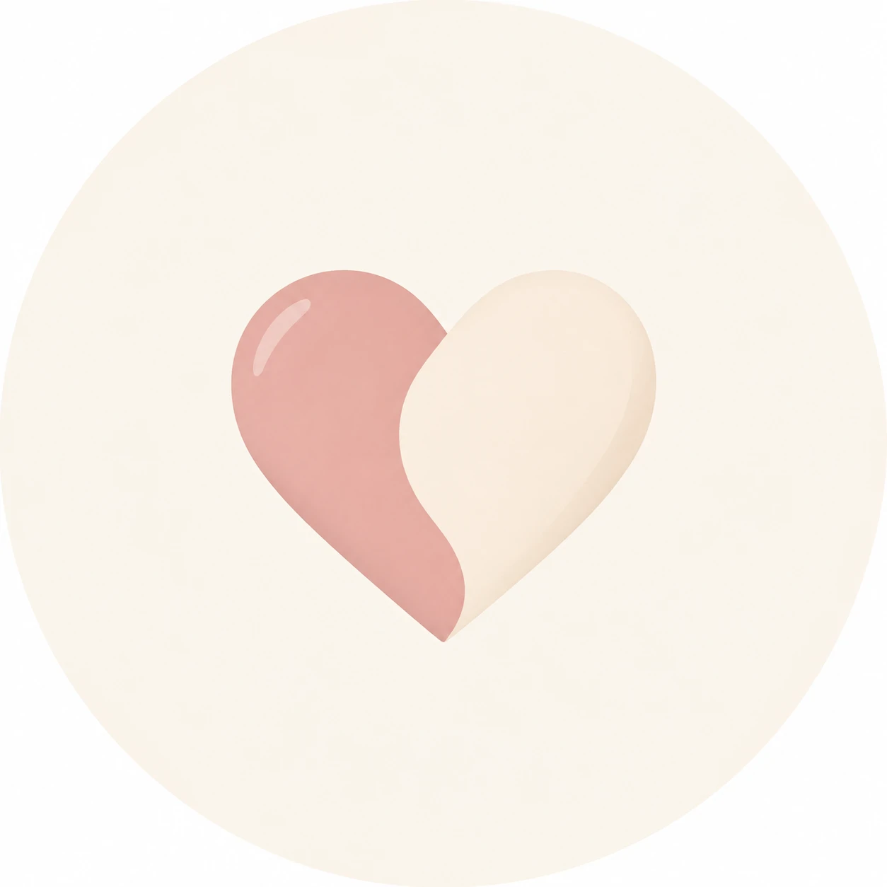 Minimal heart pfp for WhatsApp with soft colors that suit chat bubble backgrounds