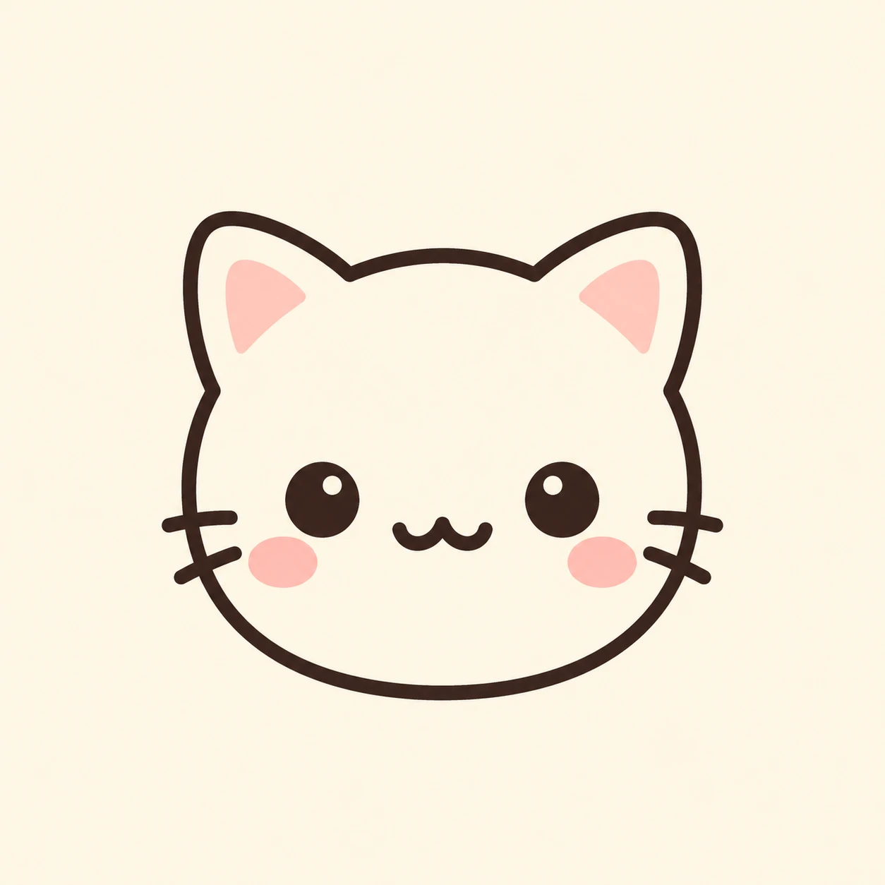 Minimal kawaii PFP aesthetic icon with simple line art on a cream background