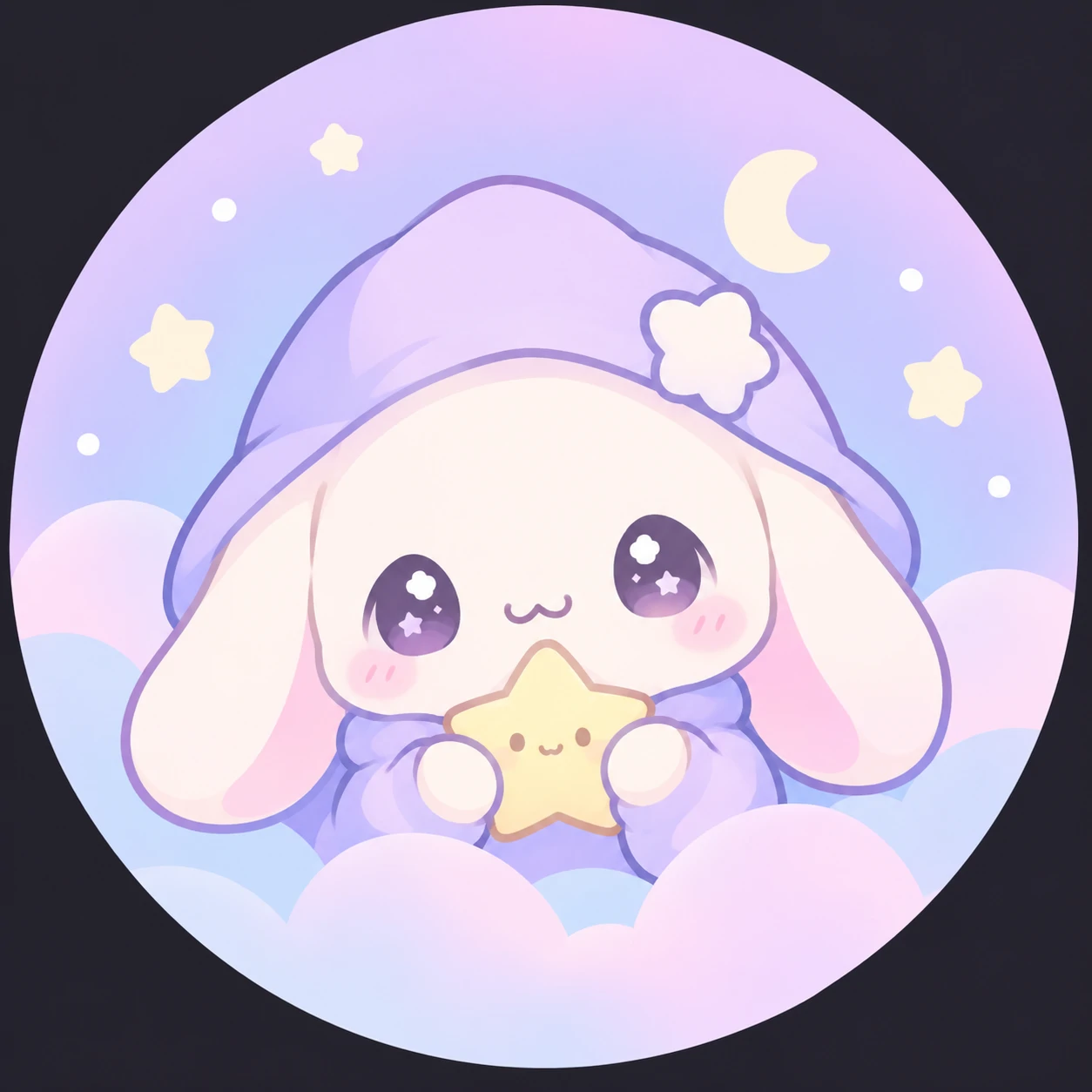 Kawaii Discord PFP icon with pastel tones and a small centered character