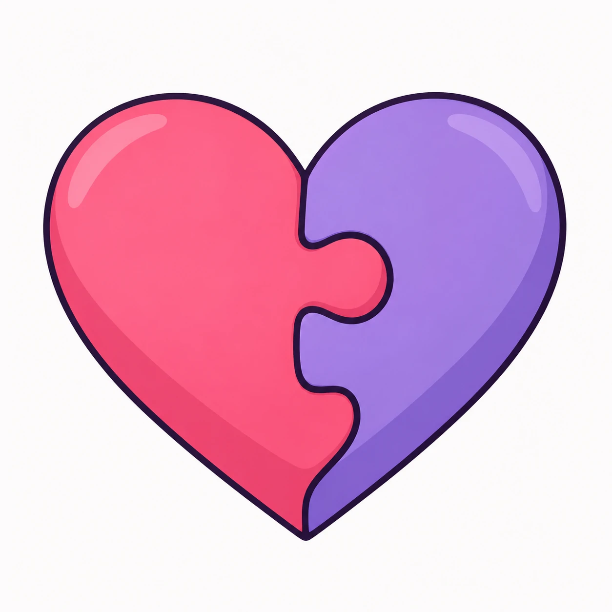 Matching heart pfp shaped like two puzzle pieces joining into one heart