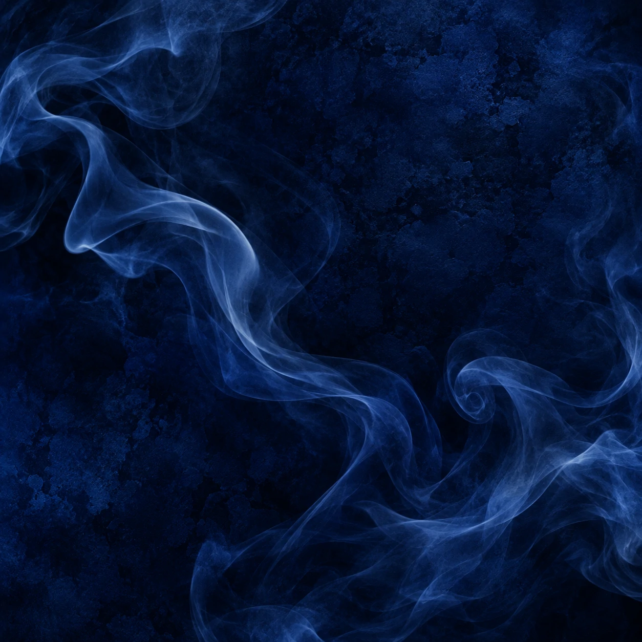 Navy blue PFP with wisps of smoke curling across a deep textured background