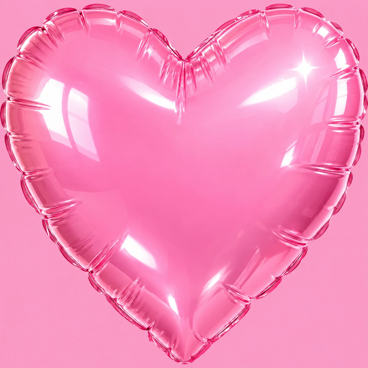 Bubblegum pink heart pfp with a shiny 3D inflatable balloon look