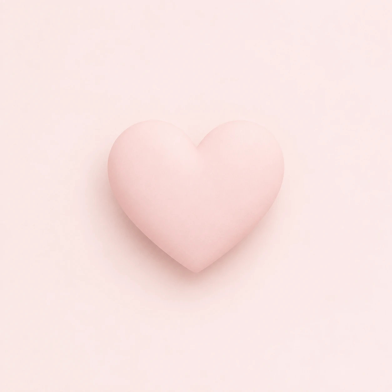 Pink heart pfp in soft blush tones with a smooth matte finish and subtle shadow