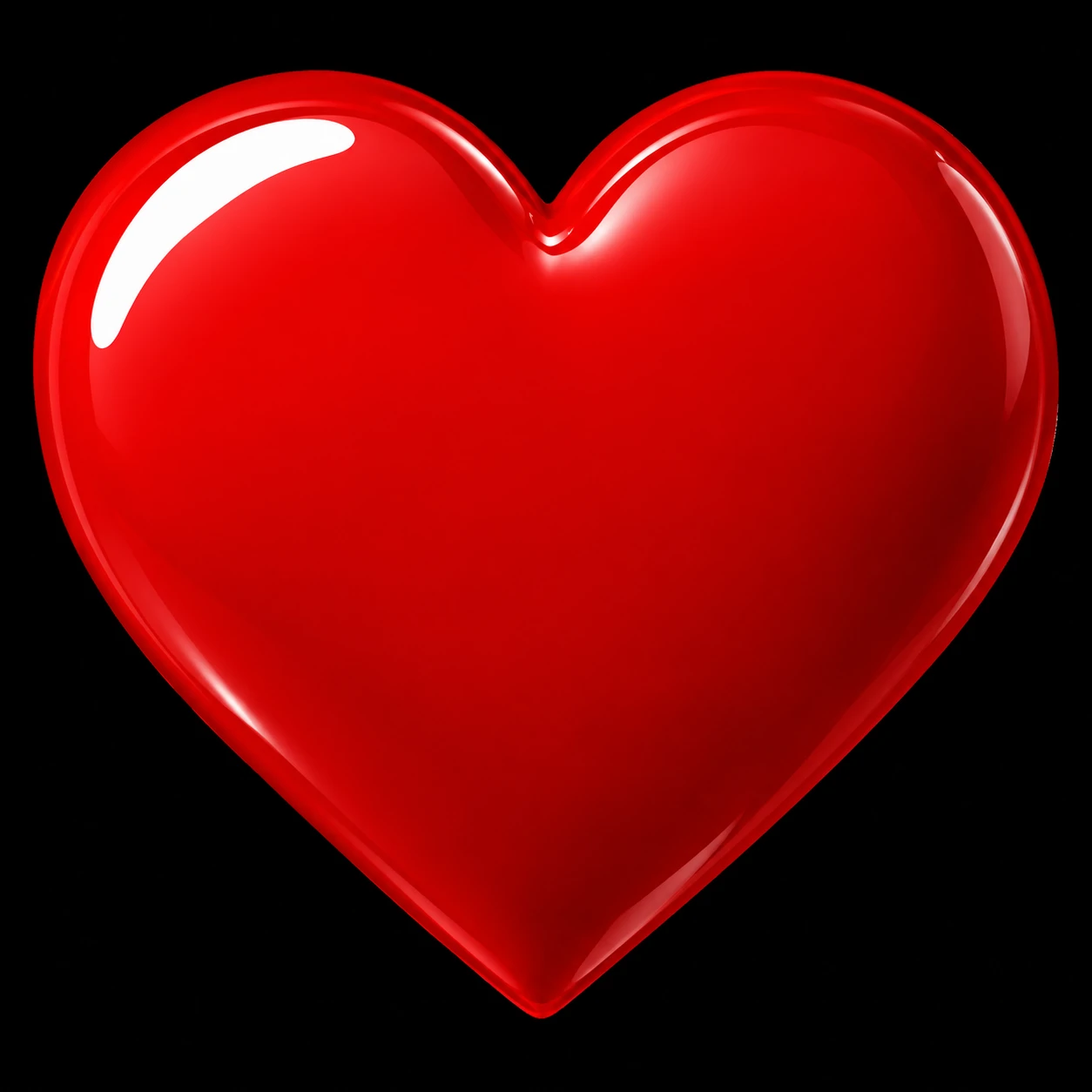 Red heart pfp with a glossy cherry finish and a single bright highlight streak
