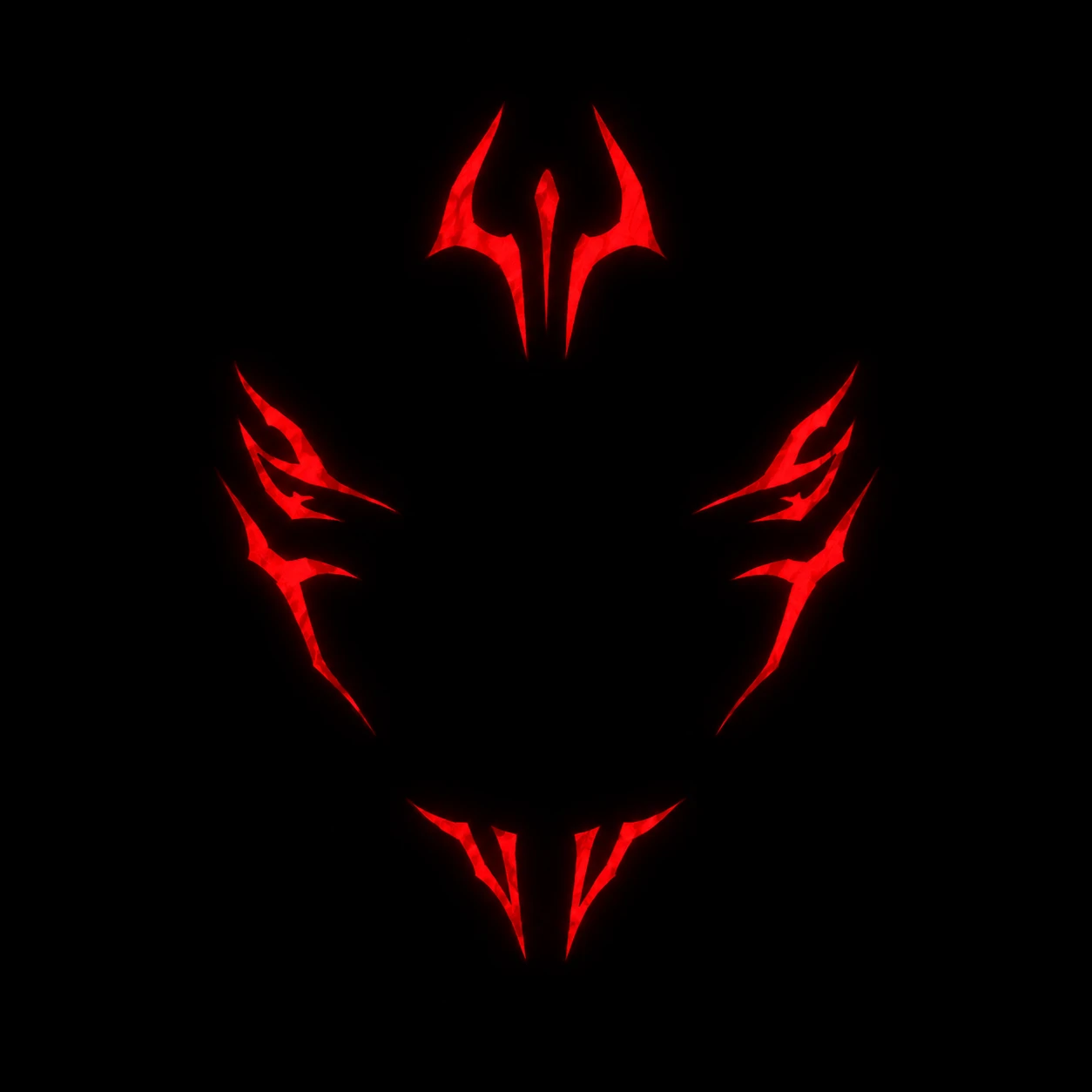 Minimal dark Sukuna PFP showing only glowing cursed markings on black