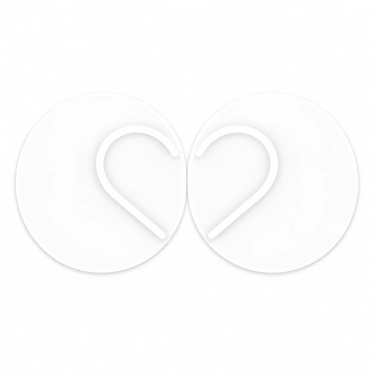 Matching white PFP pair with two half-heart outlines that join into one