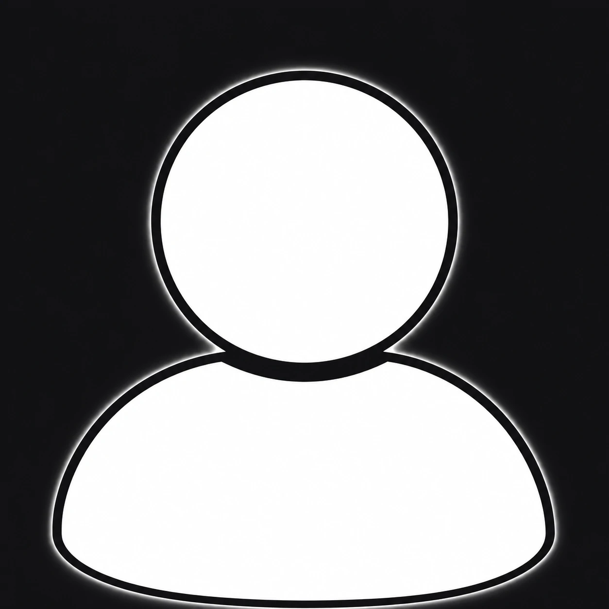 White PFP for Discord with high contrast edges made for dark mode visibility