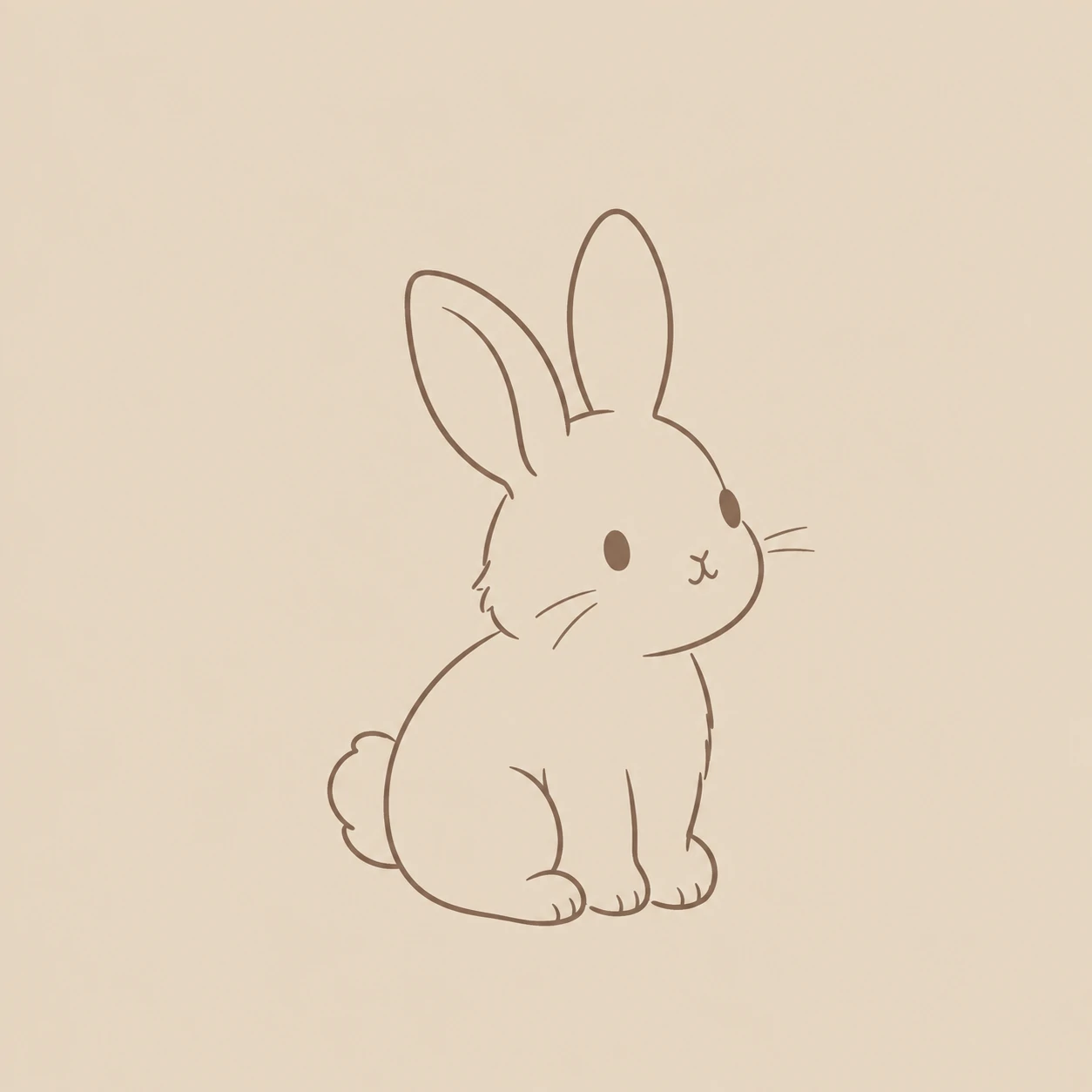 Minimal aesthetic bunny pfp with beige tones and clean line art