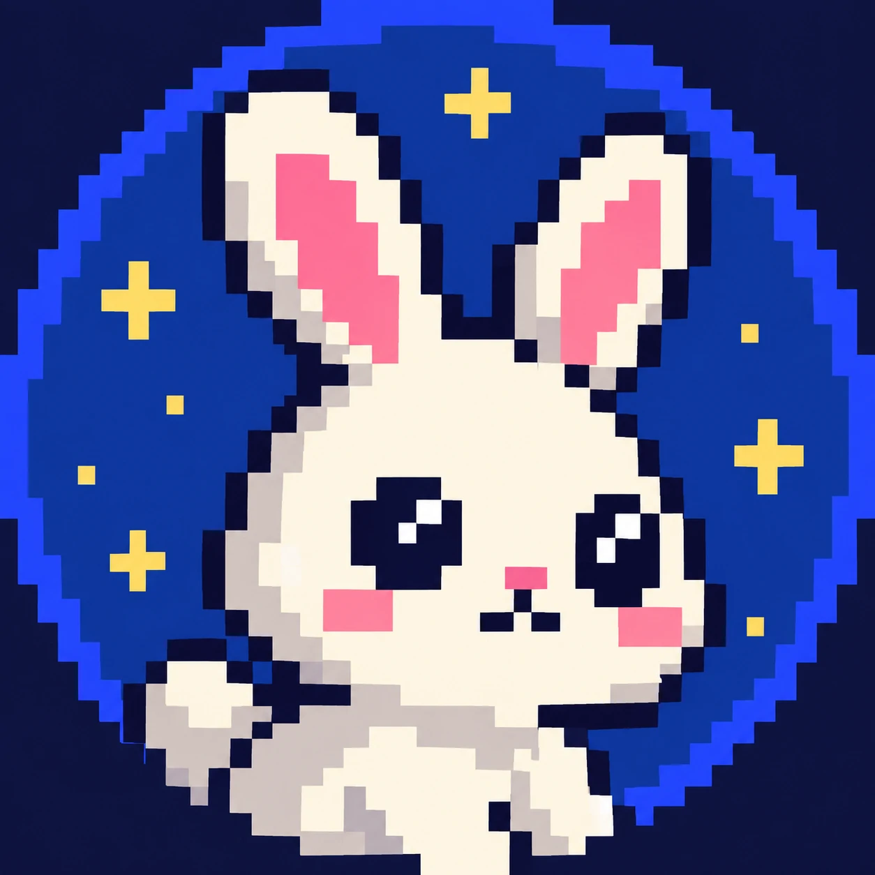 Pixel art bunny pfp for Discord in retro 8-bit style