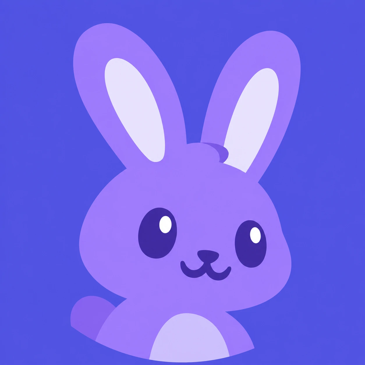 Purple bunny pfp for Discord in the classic default avatar style