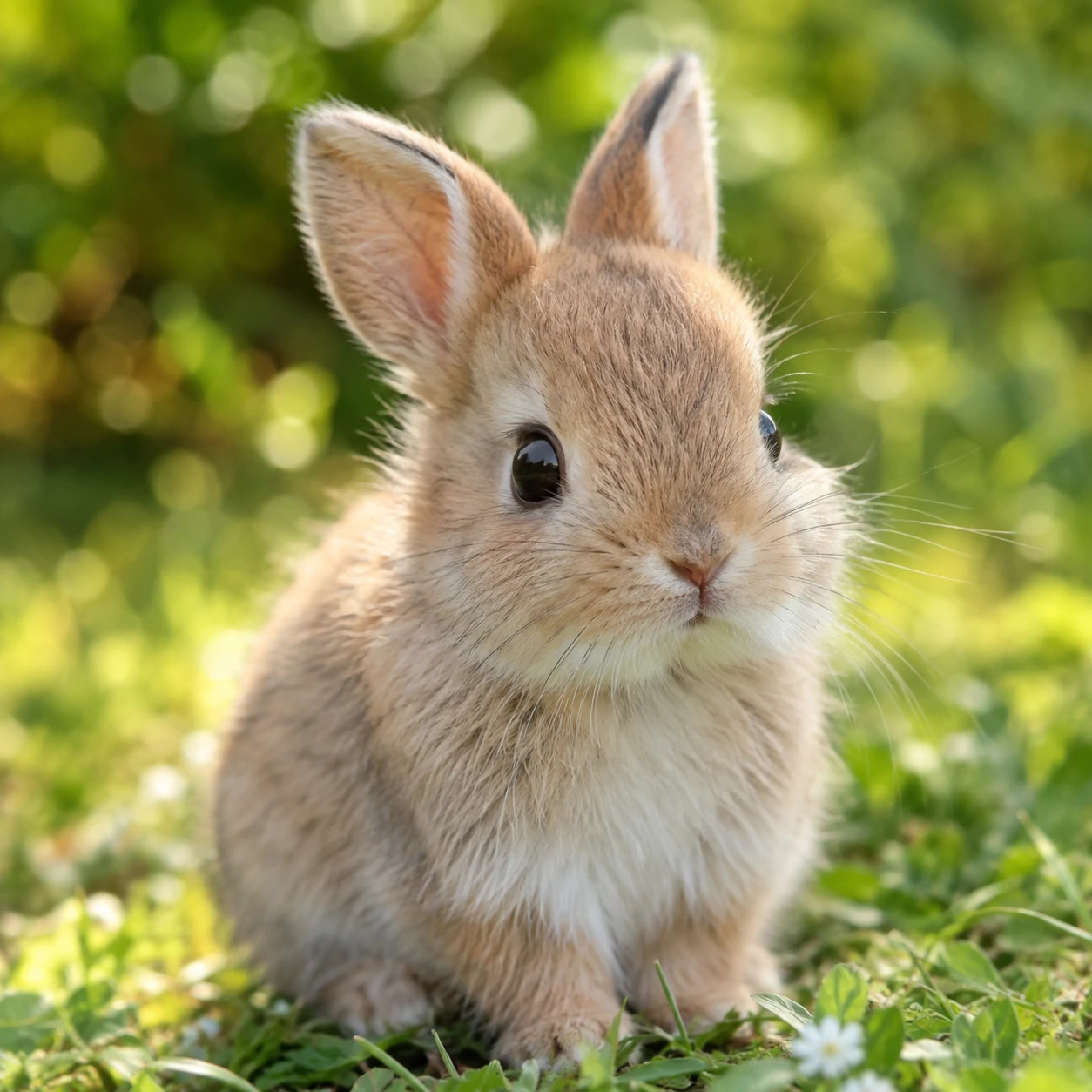 Cute baby bunny pfp photo of a real rabbit sitting in soft natural light