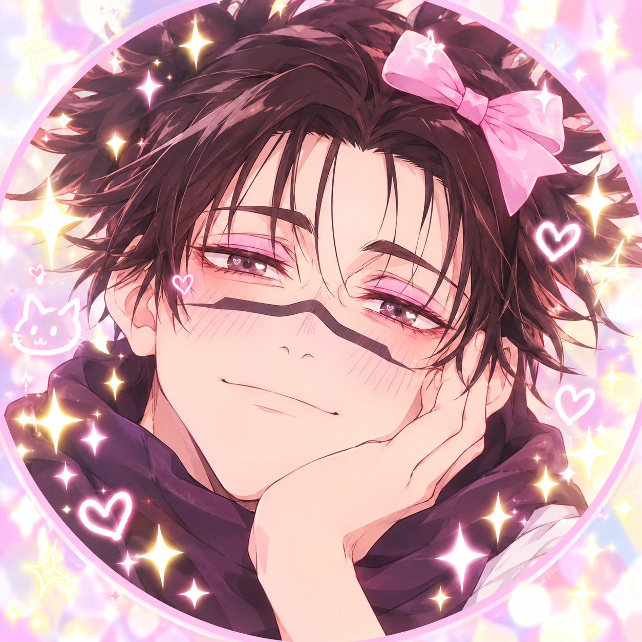 Cute Choso PFP with sparkle effects and bright kawaii anime styling