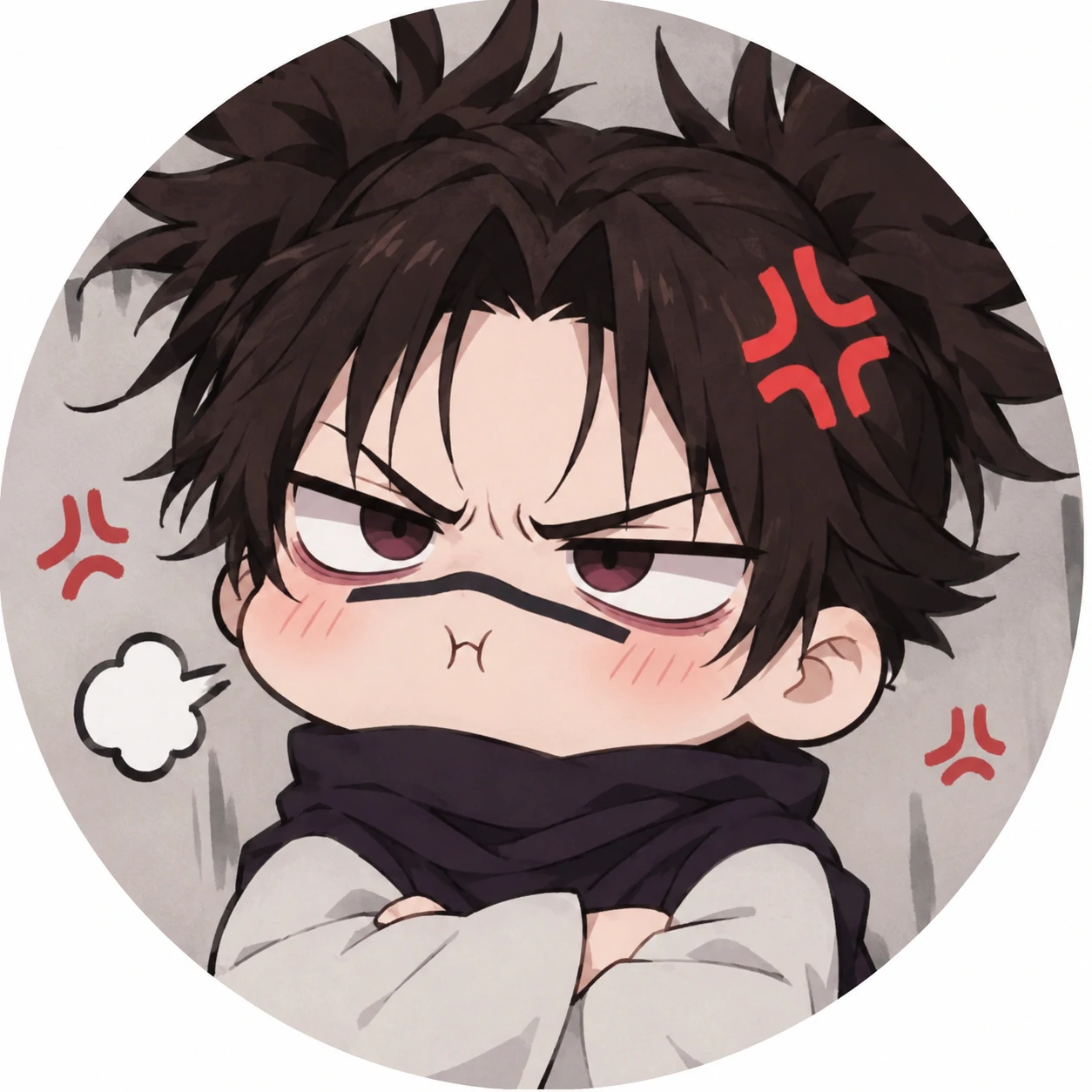 Funny chibi Choso meme PFP with tiny angry pout and crossed arms