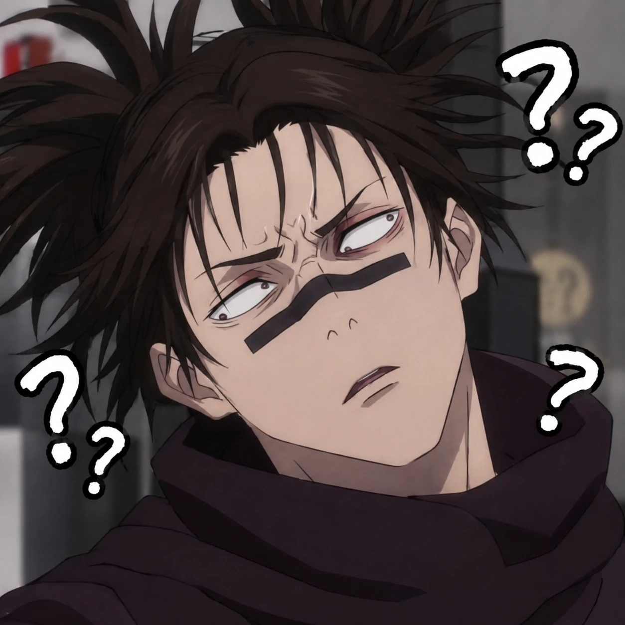 Confused funny Choso PFP meme with tilted head and questioning expression